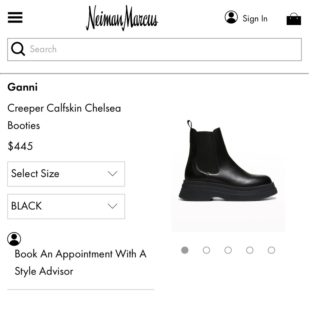 Ganni Creeper Calfskin Chelsea Booties - Picture 4 of 4